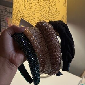 Express Beaded Headband Collection - Black, Gold, Brown, Green